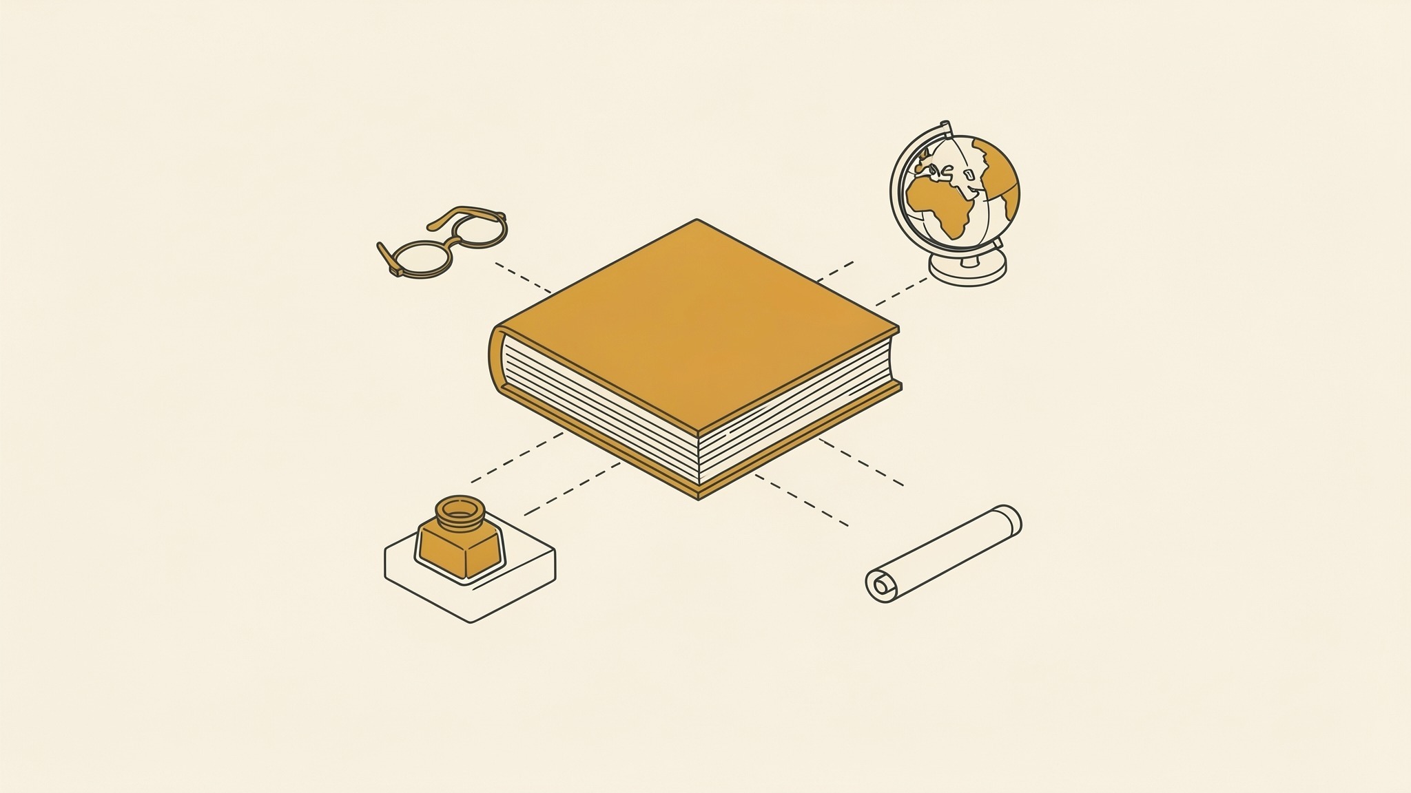 An isometric illustration of a thick closed book lying flat